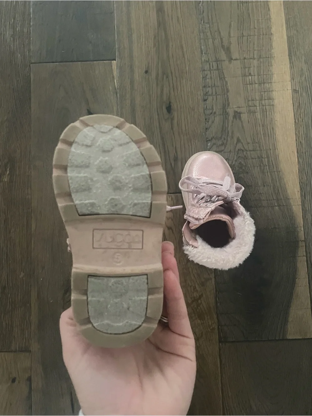 Pink Quilted Fur-Trim Toddler Ankle Boots toddler size 5